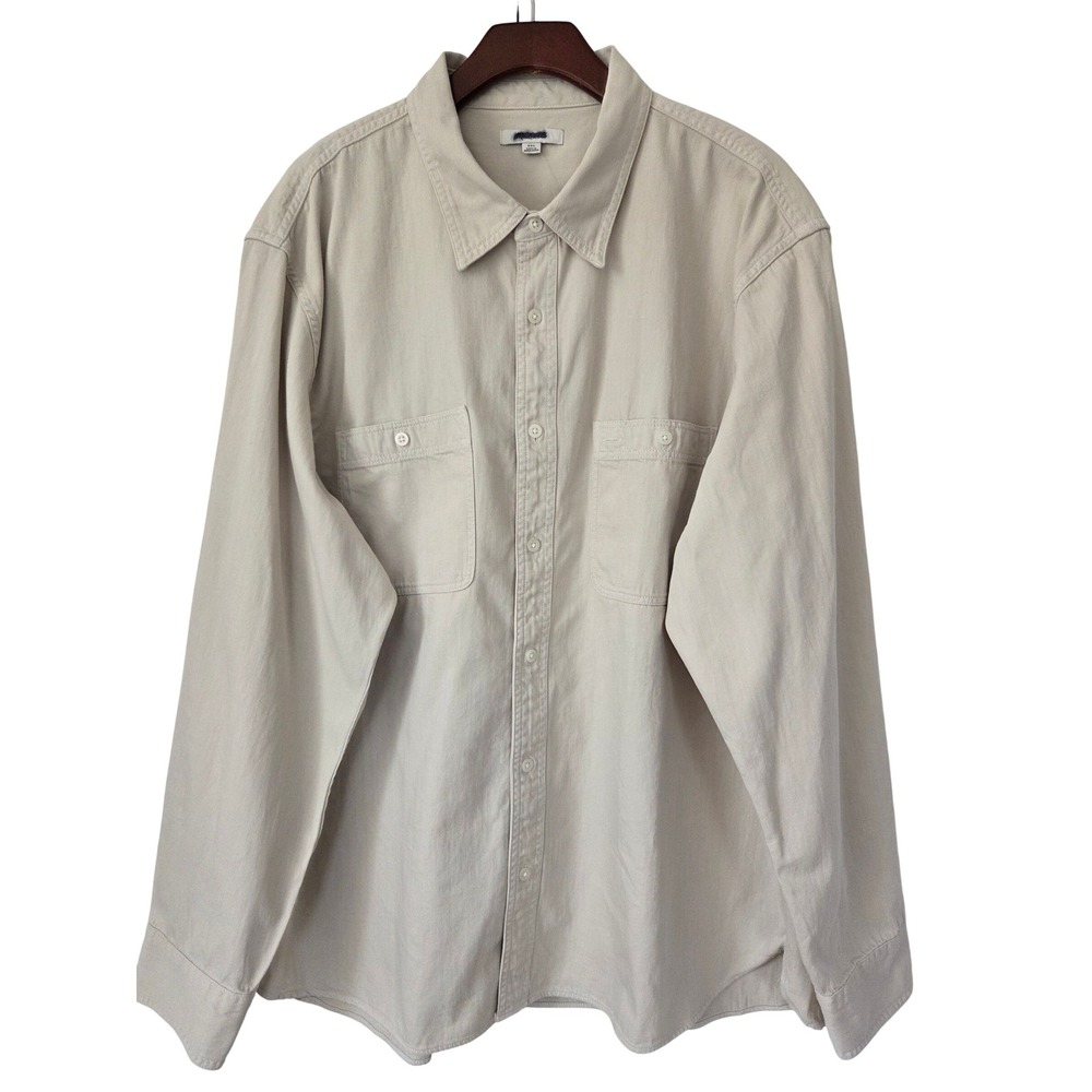 Madewell‎ Work Shirt in Cotton Button Down Mens XXL Beige NWT $118 NW009
